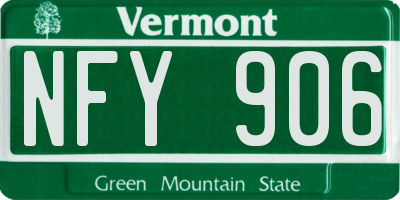 VT license plate NFY906