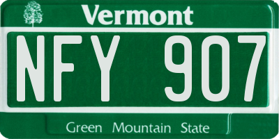VT license plate NFY907