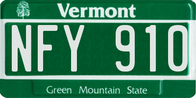 VT license plate NFY910