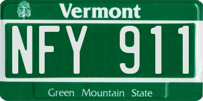 VT license plate NFY911