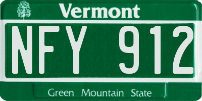 VT license plate NFY912