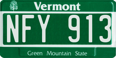 VT license plate NFY913