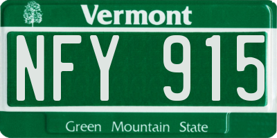 VT license plate NFY915