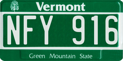 VT license plate NFY916
