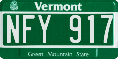 VT license plate NFY917