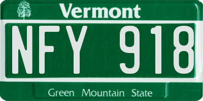 VT license plate NFY918