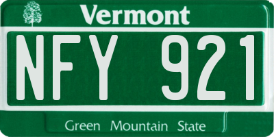 VT license plate NFY921