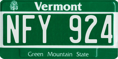 VT license plate NFY924