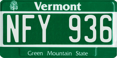 VT license plate NFY936