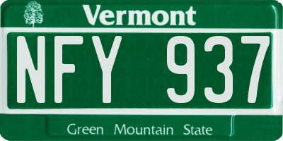 VT license plate NFY937