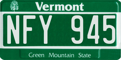 VT license plate NFY945