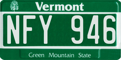 VT license plate NFY946