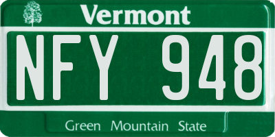 VT license plate NFY948
