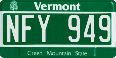 VT license plate NFY949