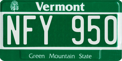 VT license plate NFY950