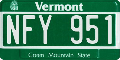 VT license plate NFY951