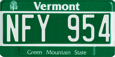 VT license plate NFY954