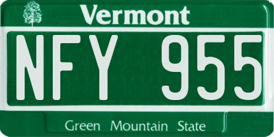 VT license plate NFY955
