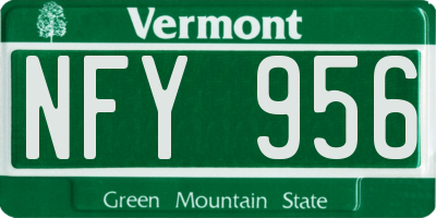 VT license plate NFY956