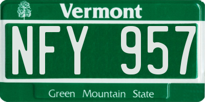 VT license plate NFY957