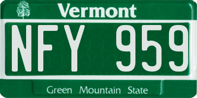 VT license plate NFY959
