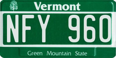 VT license plate NFY960