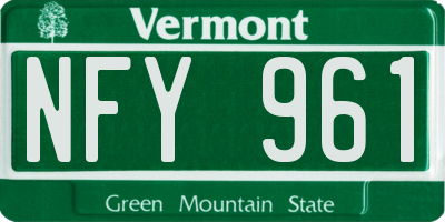 VT license plate NFY961