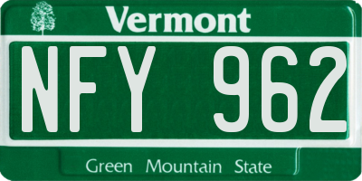 VT license plate NFY962