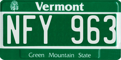 VT license plate NFY963