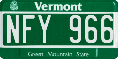 VT license plate NFY966