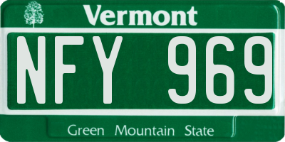 VT license plate NFY969