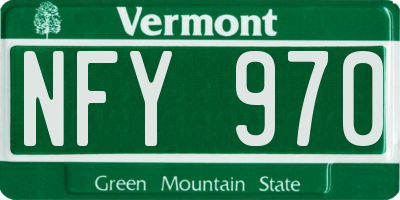 VT license plate NFY970