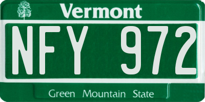 VT license plate NFY972
