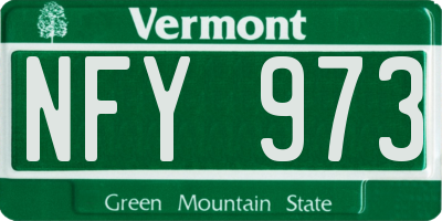 VT license plate NFY973