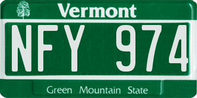 VT license plate NFY974