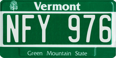 VT license plate NFY976