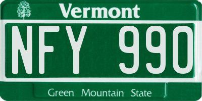 VT license plate NFY990
