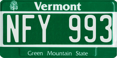 VT license plate NFY993
