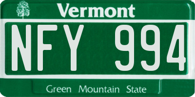 VT license plate NFY994