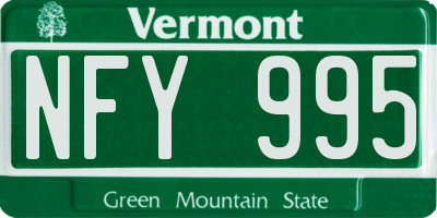 VT license plate NFY995