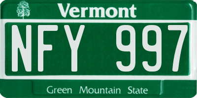 VT license plate NFY997