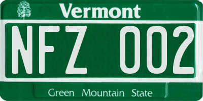 VT license plate NFZ002