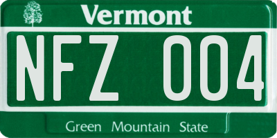 VT license plate NFZ004