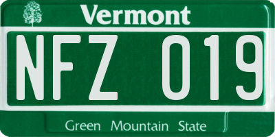 VT license plate NFZ019