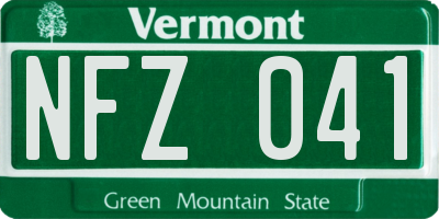 VT license plate NFZ041