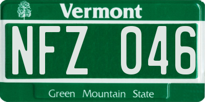 VT license plate NFZ046