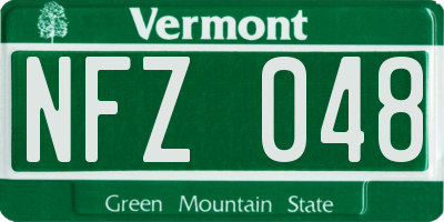 VT license plate NFZ048