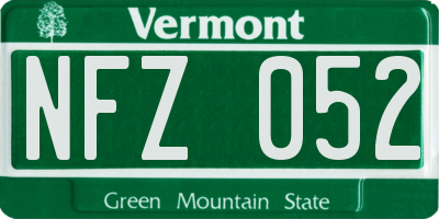 VT license plate NFZ052