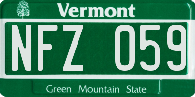 VT license plate NFZ059