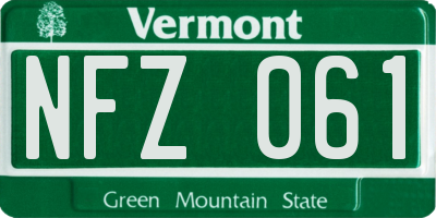 VT license plate NFZ061